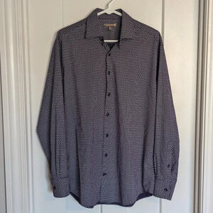 Peter Millar Summer Comfort Button Down Long Sleeve Shirt Navy sz M
